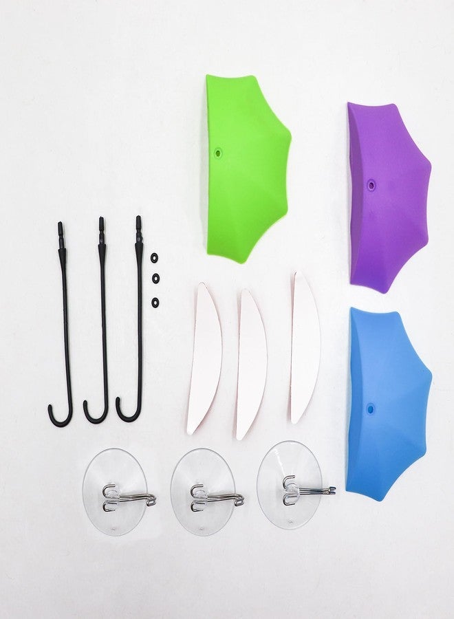 MHLLGN 3 Pack Plastic Umbrella Decorations with Suction Cups, Frog Habitat Platform, Reptile Decorations for Terrarium, Frog Tank Accessories, Terrarium Decor for Tree Frog, African Dwarf Frog, Toad - Image 3